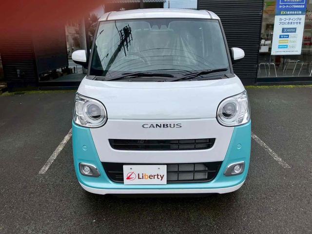 ムーヴキャンバス ストライプスG 両側電動スライドドア クリアランスソナー 衝突被害軽減システム オートライト LEDヘッドランプ スマートキー アイドリングストップ 電動格納ミラー シートヒーター ベンチシート CVT(6枚目)