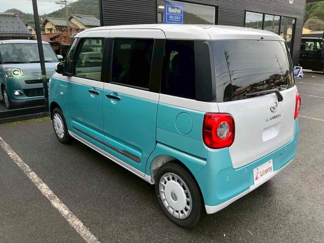 ムーヴキャンバス ストライプスG 両側電動スライドドア クリアランスソナー 衝突被害軽減システム オートライト LEDヘッドランプ スマートキー アイドリングストップ 電動格納ミラー シートヒーター ベンチシート CVT(10枚目)