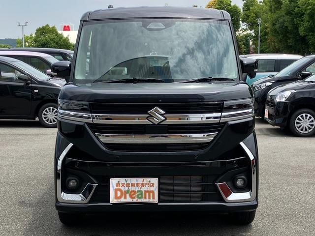 スペーシアカスタム ハイブリッドＸＳ　届出済未使用車　ソナー　運転席シートヒーター　アイドリングＳＴＯＰ　スマートキ　ＬＥＤランプ　横滑り防止　クルコン　衝撃安全ボディー　エアバック　パワステ　ベンチシート　ＡＢＳ　エアコン　フルフラット（6枚目）