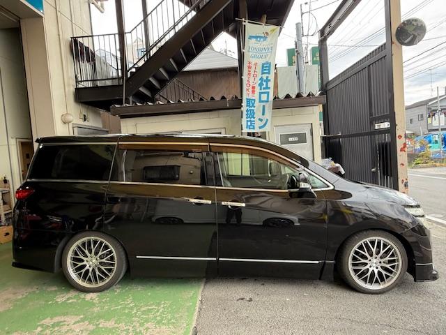 エルグランド ２５０ハイウェイスター　エアロ車高調社外ＡＷナビ地デジバックカメラパワースライドドアサンシェードオットマンＥＴＣインテリキーフォグ（10枚目）