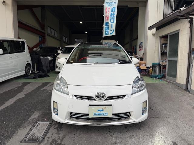 プリウス Ｓ　社外ＡＷ社外ナビＤＶＤ地デジＢｌｕｅｔｏｏｔｈＥＴＣバックカメラ革調シートガラスルーフソーラークルコンデジタルインナーミラー（14枚目）