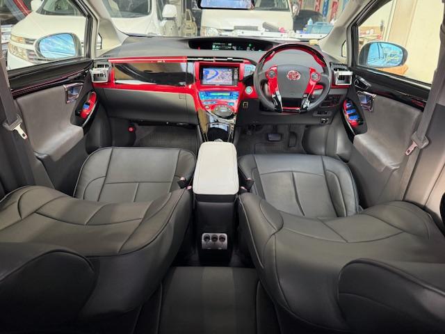 プリウス Ｓ　社外ＡＷ社外ナビＤＶＤ地デジＢｌｕｅｔｏｏｔｈＥＴＣバックカメラ革調シートガラスルーフソーラークルコンデジタルインナーミラー（19枚目）