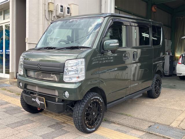 エブリイワゴン ＰＺターボスペシャル　４ＷＤ　リフトアップ　背面タイヤ　両側電動スライドドア　レーダーブレーキサポート　１５インチアルミ　プラスラインエアロ　社外テール　社外８インチナビフルセグＴＶ　バックモニター　　ＨＩＤライト（7枚目）