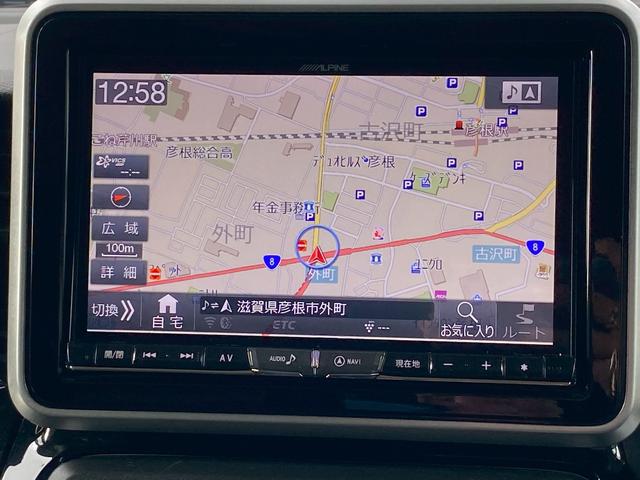 スペーシアカスタム ハイブリッドXSターボ アルパイン8インチナビ フルセグTV バックカメラ パノラマモニター ETC ブルートゥース ドライブレコーダー パドルシフト クルーズコントロール 両側パワースライドドア 社外スピーカー(18枚目)