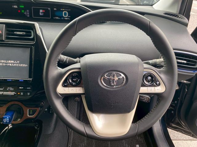 プリウス Sツーリングセレクション 純正9インチナビ ブルートゥース ビルトインETC ステアリングリモコン 合皮シート 社外18インチアルミ フルセグTV バックカメラ シートヒーター クルーズコントロール 革巻きステアリング(25枚目)