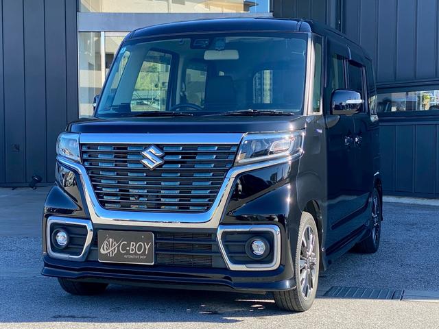 スペーシアカスタム ハイブリッドXS 純正8インチSDナビ フルセグ地デジTV ブルートゥース パノラミックビュー ステアリングリモコン ビルトインETC エマージェンシーブレーキ クリアランスソナー 両側パワースライドドア(5枚目)