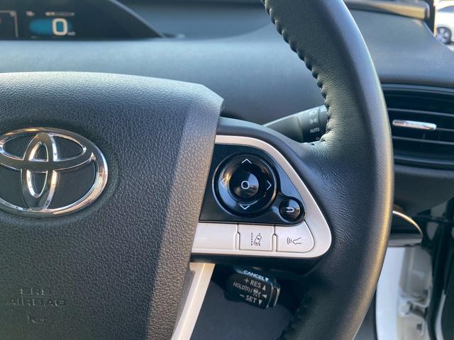 プリウス Ｓ　カロッツェリアメモリーナビ　オートマチックハイビーム　バックカメラ　革巻ハンドル　ＥＴＣ車載器　トノカバー　プリクラッシュセーフティ　レーダークルーズコントロール　ＬＥＤヘッドライト（27枚目）