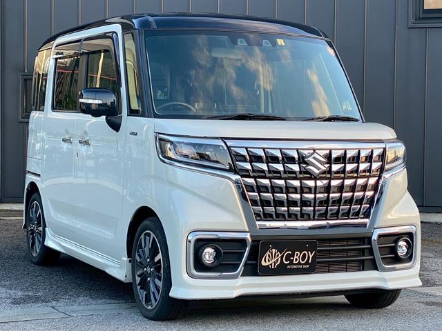 スペーシアカスタム ハイブリッドＸＳターボ　ストラーダメモリーナビ　フルセグ地デジＴＶ　ブルートゥース　全方位モニター　エマージェンシーブレーキ　レーダークルーズコントロール　運転席シートヒーター　パドルシフト　両側パワースライド（7枚目）