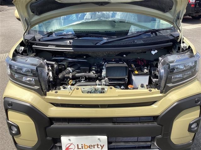 タント ファンクロスターボ　バックカメラ　両側電動スライドドア　クリアランスソナー　衝突被害軽減システム　オートライト　ＬＥＤヘッドランプ　スマートキー　アイドリングストップ　電動格納ミラー　シートヒーター　ベンチシート　ＣＶＴ（22枚目）