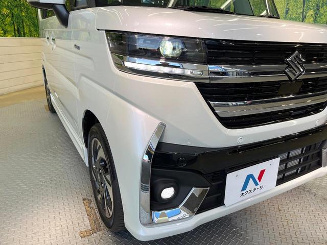 スペーシアカスタム ハイブリッドＸＳターボ　届出済未使用車　両側電動ドア　衝突被害軽減システム　レーダークルーズ　ハーフレザーシート　コーナーセンサー　スマートキー　ＬＥＤヘッド　オートハイビーム　車線逸脱警報　オートライト　オートエアコン（12枚目）