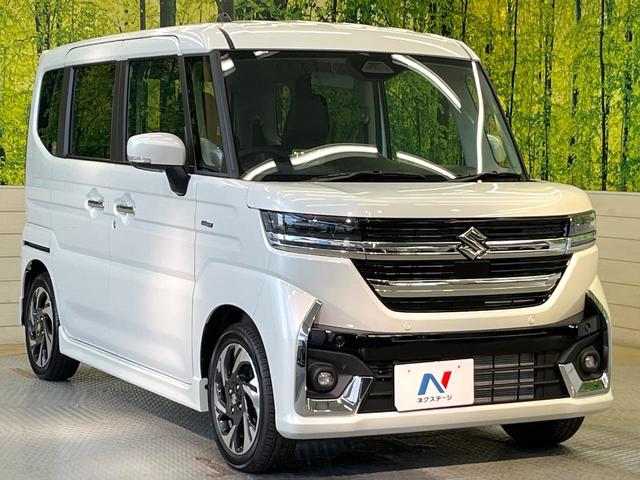 スペーシアカスタム ハイブリッドＸＳターボ　届出済未使用車　両側電動ドア　衝突被害軽減システム　レーダークルーズ　ハーフレザーシート　コーナーセンサー　スマートキー　ＬＥＤヘッド　オートハイビーム　車線逸脱警報　オートライト　オートエアコン（16枚目）