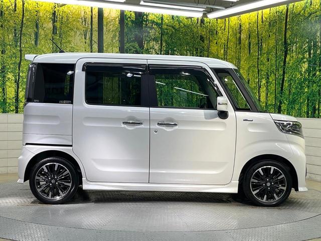 スペーシアカスタム ハイブリッドXS 8型ナビ バックカメラ セーフティサポート 両側電動ドア シートヒーター 禁煙車 ETC LEDヘッド ハーフレザー オートライト オートエアコン スマートキー 電動格納ミラー 革巻きステアリング(56枚目)