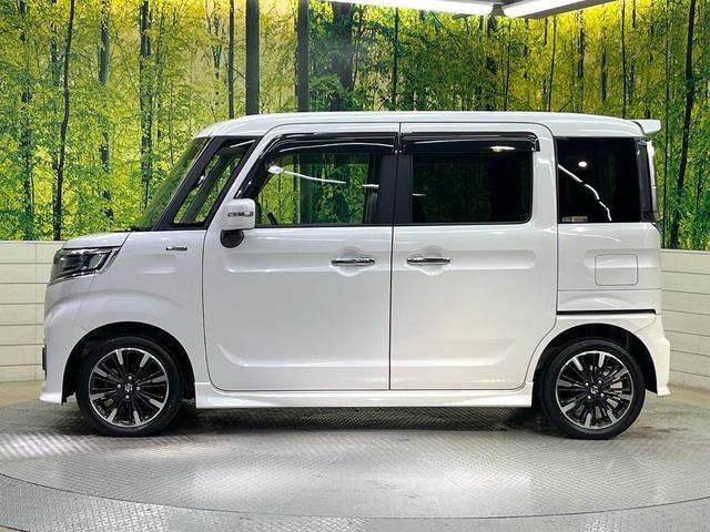 スペーシアカスタム ハイブリッドXS 8型ナビ バックカメラ セーフティサポート 両側電動ドア シートヒーター 禁煙車 ETC LEDヘッド ハーフレザー オートライト オートエアコン スマートキー 電動格納ミラー 革巻きステアリング(58枚目)