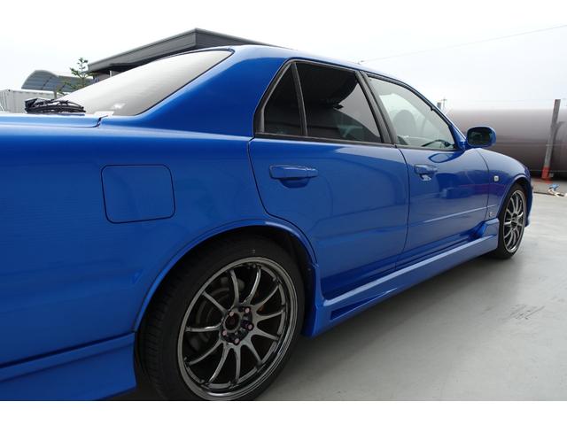 スカイライン ２５ＧＴ－Ｘターボ　５速ミッション載替公認　ベイサイドブルー　レカロシート　ＨＫＳエアクリ＆マフラー　ＴＥＩＮ車高調　ＷＯＲＫエモーションアルミホイール　ブリッツインタークーラー　フルエアロ　ＫＯＹＯラジエター（45枚目）