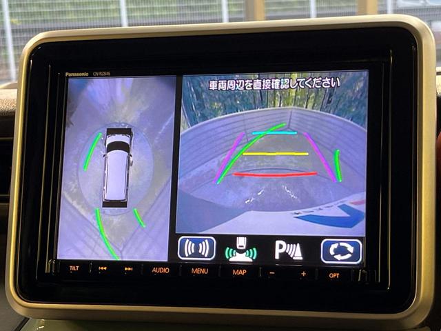 スペーシアギア ハイブリッドＸＺ　ターボ　両側電動スライド　純正８型ナビ　全周囲カメラ　衝突軽減装置　禁煙車　２トーンカラー　シートヒーター　ドラレコ　コーナーセンサー　スマートキー　Ｂｌｕｅｔｏｏｔｈ　フルセグ　ＥＴＣ　ルーフレール（4枚目）