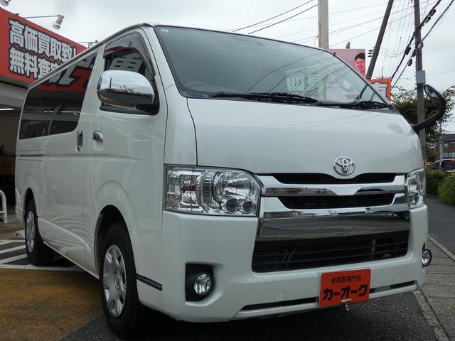 レジアスエースバン ロングスーパーＧＬ　ディーゼル　純正ナビ　フルセグ　バックカメラ　ワンオーナー　禁煙車　ベッドキット　ＬＥＤヘッドライト　ＥＴＣ　ウッドコンビハンドル　レザー調シートカバー　スペアキー　記録簿７枚　ユーザー買取（9枚目）
