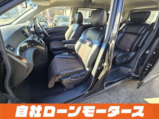 エルグランド ２５０ハイウェイスターアーバンクロム　ＡＬＰＩＮＥフリップダウンモニター　両側パワースライドドア　純正ナビフルセグＤＶＤ　Ｂｌｕｅｔｏｏｔｈ　Ｂカメラ　ハーフレザー　オットマン　ステアスイッチ　オートＨＩＤヘッドライト　フォグ純正１８ＡＷ（56枚目）