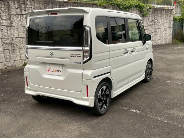 スペーシアカスタム ハイブリッドXS 両側電動スライドドア 衝突被害軽減ブレーキ アダプティブクルーズコントロール 純正アルミホイール LEDヘッドライト フォグライト シートヒーター ハンドルヒーター オットマン シートバックテーブル(13枚目)