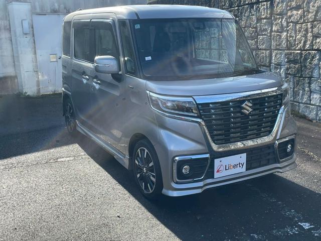 スペーシアカスタム ハイブリッドＸＳ　両側電動スライドドア　ナビ　クリアランスソナー　レーンアシスト　衝突被害軽減システム　オートライト　ＬＥＤヘッドランプ　スマートキー　アイドリングストップ　電動格納ミラー　シートヒーター　ベンチシート（7枚目）