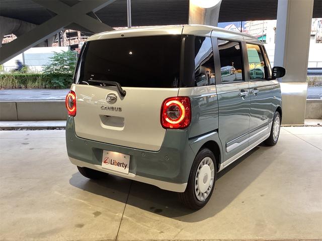 ムーヴキャンバス ストライプスＧ　バックカメラ　両側電動スライドドア　ナビ　ＴＶ　クリアランスソナー　衝突被害軽減システム　オートライト　スマートキー　アイドリングストップ　電動格納ミラー　シートヒーター　ベンチシート　ＣＶＴ　ＥＳＣ（5枚目）