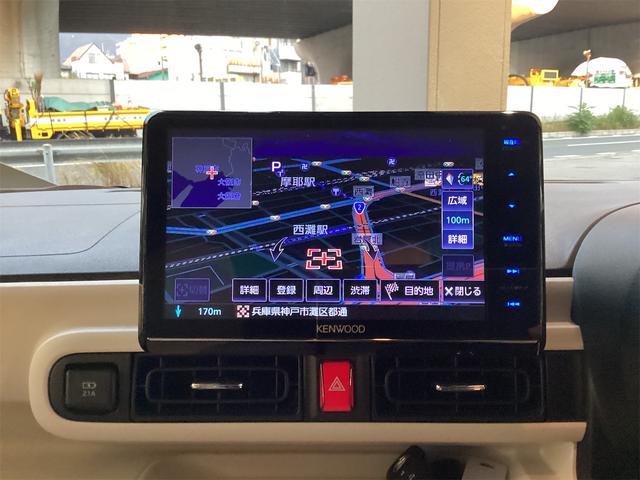 ムーヴキャンバス ストライプスＧ　バックカメラ　両側電動スライドドア　ナビ　ＴＶ　クリアランスソナー　衝突被害軽減システム　オートライト　スマートキー　アイドリングストップ　電動格納ミラー　シートヒーター　ベンチシート　ＣＶＴ　ＥＳＣ（12枚目）