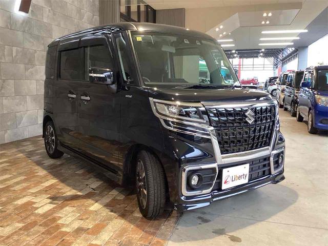 スペーシアカスタム ハイブリッドＸＳ　バックカメラ　両側電動スライドドア　ナビ　ＴＶ　クリアランスソナー　オートクルーズコントロール　レーンアシスト　衝突被害軽減システム　オートライト　スマートキー　アイドリングストップ　電動格納ミラー（3枚目）