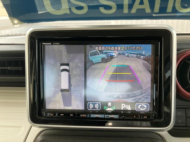 スペーシア ＨＹＢＲＩＤ　Ｇ　２型　衝突被害軽減ブレーキ　全方位ナビ付　デュアルカメラブレーキ｜後退時ブレーキサポート｜後席両側スライドドア｜ハロゲンヘッドランプ｜全方位モニター用カメラ｜携帯リモコン｜ステアリングオーディオスイッチ｜（10枚目）