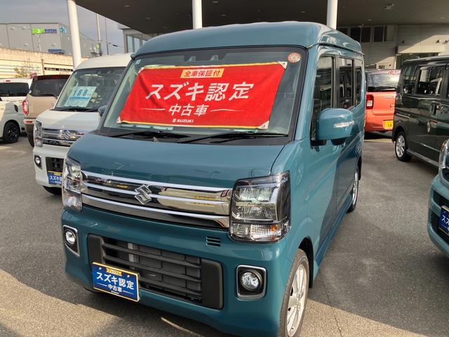 エブリイワゴン ＰＺターボ　ハイルーフ　６型　ＣＶＴ　ＬＥＤヘッドランプ　デュアルカメラブレーキ｜後席左側ワンアクションパワースライド｜１４インチアルミホイール｜本革巻きステアリングホイール｜リモート格納式ドアミラー｜運転席シートヒーター｜（65枚目）