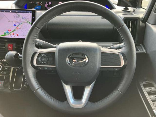 タント カスタムＲＳ　新品タイヤ／保証書／純正　１０インチ　ナビ／スマートアシスト（トヨタ・ダイハツ）／両側電動スライドドア／シートヒーター　前席／パノラマモニター／車線逸脱防止支援システム／シート　ハーフレザー　ターボ（14枚目）