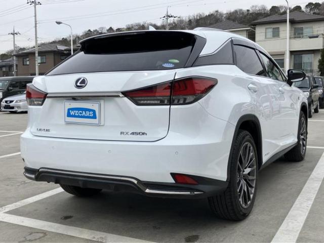 ＲＸ ＲＸ４５０ｈ　Ｆスポーツ　新品タイヤ／サンルーフ／保証書／純正　１２．３インチ　メモリーナビ／プリクラッシュセーフティ／シートヒーター／パノラミックビューモニター／車線逸脱防止支援システム／シート　合皮／電動バックドア　ＥＴＣ（3枚目）