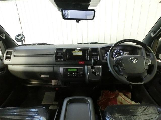ハイエースバン スーパーＧＬ　ダークプライムＩＩ　登録済未使用車・ＴＳＳ・プリクラ・ＬＤＡ・Ａハイビーム・ＴＲＣ・Ｄインナーミラー・両側Ｐスライド・ブラックハーフレザー調シート・コンビハンドル・クリアランスソナー・ＬＥＤヘッドライト・スマートキー（11枚目）