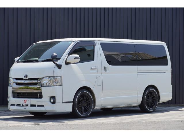 ハイエースバン スーパーＧＬ　ダークプライム　ワンオーナー　両側パワースライド　スマートキー　専用ハーフレザーシート　フロントモデリスタエアロ　６ＡＴモデル　ＬＥＤテール　バットラッカー１７インチ　ファルケンホワイトレター　ウィンカードアミラー（50枚目）