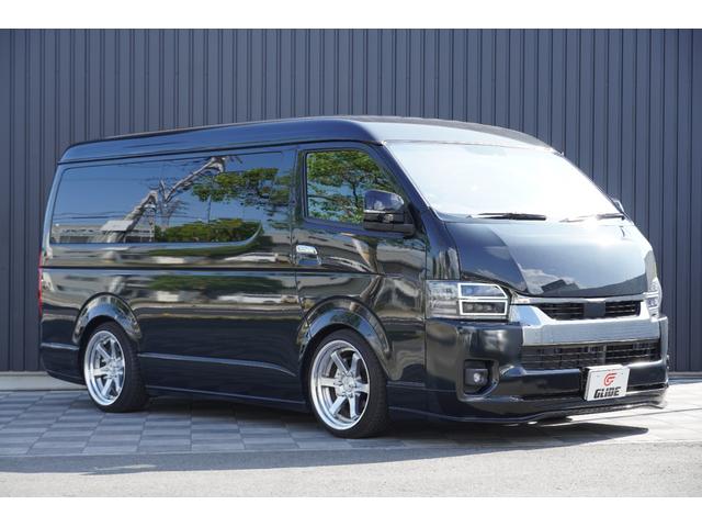 ハイエースワゴン ＧＬ　パノラマビューモニター　バレンティン６眼ＬＥＤヘッド　ＣＲＳエアロ　ＫＢレーシング１９ＡＷ　４１５コブラＦスポイラー　ＣＲＳバットフェイス　ＵＩビークルショック　強化トーションバー（4枚目）