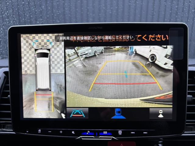 ハイエースバン 　アースカラーＰＫＧ　ＳＡＤフルエアロ　パノラマビューモニター　デジタルインナーミラー　ファブレスＭＣ－９　１８インチＡＷ　カーボンマークレスパネル　オーバーフェンダー　ＡＬＰＩＮＥ　ＤＡ（49枚目）
