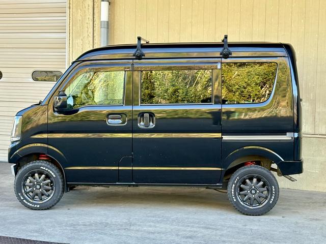 エブリイ ジョインターボ 距離無制限1年保証付/プラスライン製ショートバンパーフロントリア/5MT/調整式ラテラルロッド/REIZヘッドライト/プラスライン製テールランプ/ルーフキャリア/ブロックタイヤ/ETC(46枚目)