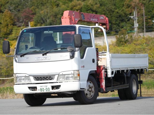 エルフトラック 　ＵＮＩＣ　ユニッククレーン　３段クレーン　ＵＲ－Ｖ２６３Ｋ　車検付き　フックイン　　５速ＭＴ　ＥＴＣ　集中ドアロック　パワステ　エアコン　パワーウィンドウ　３人乗り　ディーゼル（72枚目）