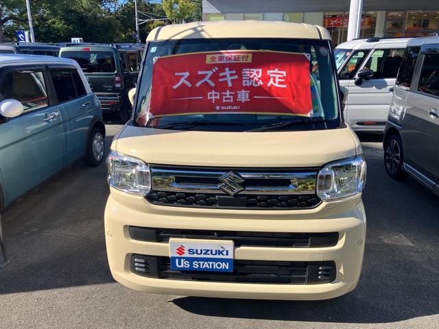 スペーシア ＨＹＢＲＩＤ　Ｘ前後衝突被害軽減ブレーキ　エアコン　パワステ　パワーウィンドウ　エアバック　ＡＢＳ　集中ロック　オートライト　衝突被害軽減ボディ　スペアキーあり　後席プライバシーガラス　パンク修理剤　保証書・取説完備（2枚目）