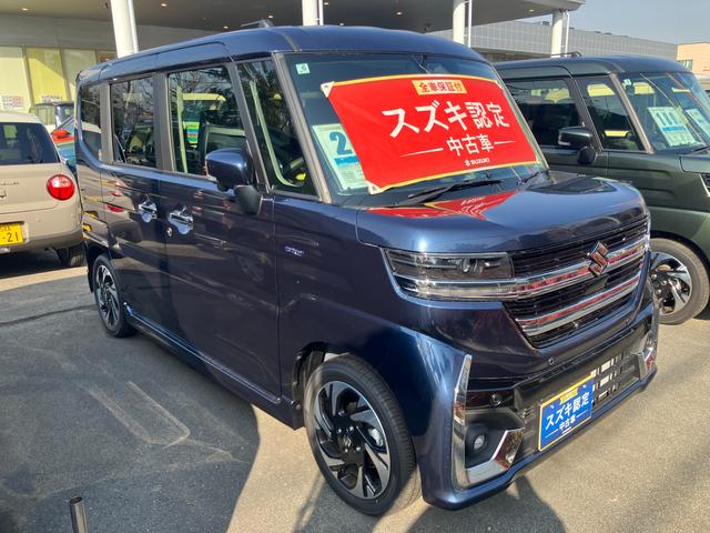 スペーシアカスタム カスタム　ＨＹＢＲＩＤ　ＸＳ全方位カメラ付きナビゲーション　デュアルセンサーブレーキサポート２、後退時ブレーキサポート、オートエアコン、キーレスプッシュエンジンスタート、両側電動格納ミラー、ＨＹＢＲＩＤ、オートライト、運転席シートヒーター（4枚目）