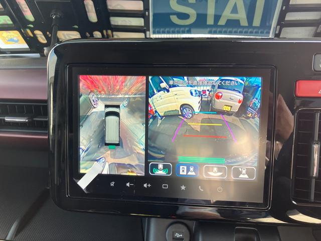 スペーシアカスタム カスタム　ＨＹＢＲＩＤ　ＸＳ全方位カメラ付きナビゲーション　デュアルセンサーブレーキサポート２、後退時ブレーキサポート、オートエアコン、キーレスプッシュエンジンスタート、両側電動格納ミラー、ＨＹＢＲＩＤ、オートライト、運転席シートヒーター（10枚目）