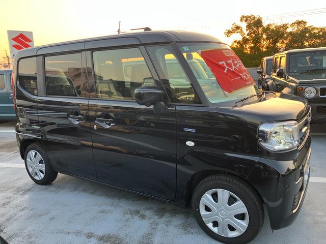 スペーシア HYBRID X前後衝突被害軽減ブレーキ デュアルセンサーブレーキサポート、後退時ブレーキサポート、オートエアコン、キーレスプッシュエンジンスタート、両側電動格納ミラー、HYBRID、オートライト、運転席シートヒーター、(4枚目)