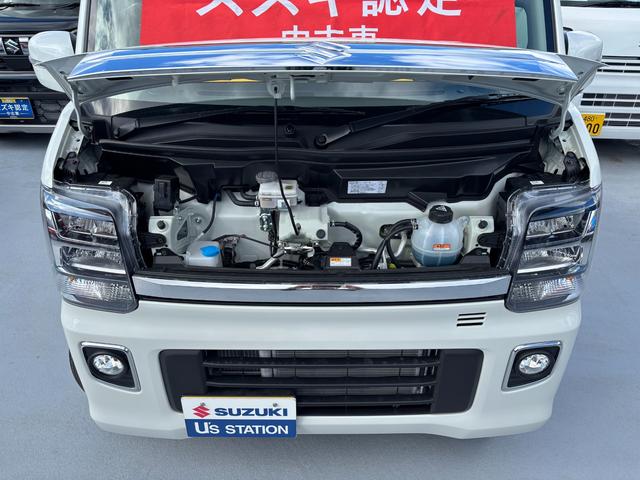 エブリイワゴン ＰＺターボ　標準ルーフ　６型　バックカメラ付オーディオ　デュアルカメラブレーキ｜後席左側ワンアクションパワースライド｜１４インチアルミホイール｜本革巻きステアリングホイール｜リモート格納式ドアミラー｜運転席シートヒーター｜（69枚目）