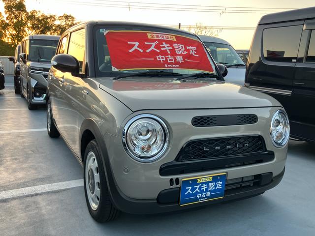 アルトラパンＬＣ ＬＣ　ＨＹＢＲＩＤ　Ｘ　６型　衝突被害軽減ブレーキ　ＬＥＤ　デュアルセンサーブレーキＩＩ｜ＨＹＢＲＩＤ｜ＬＣ専用フロントグリル｜アルミホイール｜本革巻きステアリングホイール｜３６０°プレミアムＵＶ＆ＩＲカットガラス｜照明付バニティミラー｜ナノイーＸ搭載｜（5枚目）