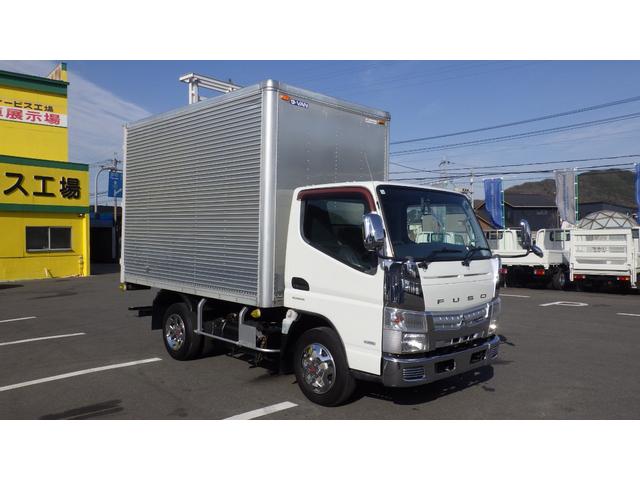 キャンター ロング全低床　積載３ｔ　ＡＴ　アルミバン　左スライドドア　ラッシングレール２段　車両総重量５，８９５ｋｇ　荷台内寸　長さ：３０５ｃｍ　幅：１７６ｃｍ　高さ：２０５ｃｍ　バックモニター　社外オーディオ（4枚目）