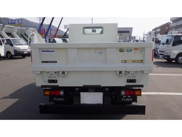 キャンター 全低床ダンプ　積載３ｔ　新明和製ローダーダンプ　ＳＤ２－３３　ラジコン付　衝突軽減ブレーキ　車線逸脱警報装置　左電格ミラー　ＬＥＤヘッドライト＆ＬＥＤフォグ　フル液晶メーター　ステアリングスイッチ　交通標識認識機能（7枚目）