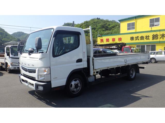 キャンター ロング全低床　積載２．９５ｔ　ＡＴ　ワイドロング　床鉄板　車線逸脱警報　衝突軽減ブレーキ　ＥＺＧＯ（坂道発進補助装置）　ＥＴＣ　車両総重量　６，０７５Ｋｇ　荷台内寸　長さ：４３５ｃｍ　幅：２０７ｃｍ　高さ：３８ｃｍ（2枚目）