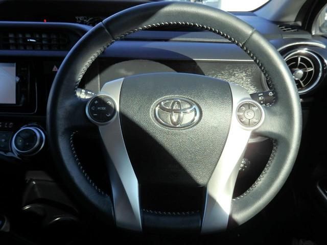 アクア Ｇ　中期型　純正フルセグナビ走行中ＴＶ　ＥＴＣ　Ｂカメラ　スマートキー　６スピーカー　ナノイーオートエアコン　シートヒーター　Ｇ専用ブラウンシート　ＬＥＤヘッドライト　ＬＥＤフォグ　オートライト（32枚目）