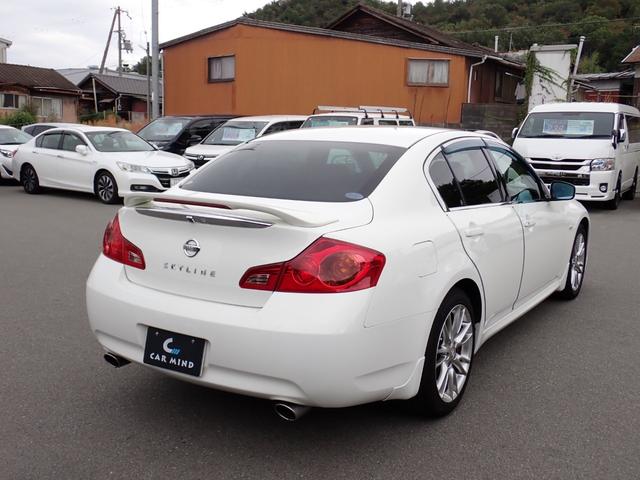 スカイライン 250GT タイプS 純正ナビ CD DVD 録音 フルセグTV 走行中TV ETC Bカメラ スマートキー 純正エアロ 純正リアウイング 純正18インチアルミ HIDライト ハーフレザーシート パワーシート 記録簿4枚(6枚目)