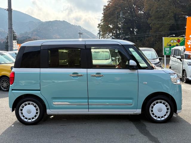 ムーヴキャンバス ストライプスG 純正メモリーナビ パノラマモニター ステリモ ETC ドラレコ 両側パワスラ スマートキー2個 フロントシートヒーター ホッとカップホルダー 衝突軽減 クリアランスソナー LEDヘッドライト フォグ(4枚目)