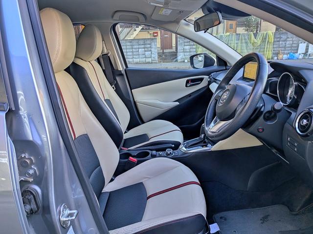 デミオ ＸＤツーリング　Ｌパッケージ　衝突軽減／１オーナー／ナビフルセグ／Ｂカメラ／ＨＵＤ／ＲＶＭ／クルコン／ＢＴ／ＵＳＢ／障害物センサー／ＶＤＣ／車線逸脱警報／パドルシフト／ＬＥＤヘッド／オートＡＣ／純１６ＡＷ／ＥＴＣ／白ハーフレザー（50枚目）