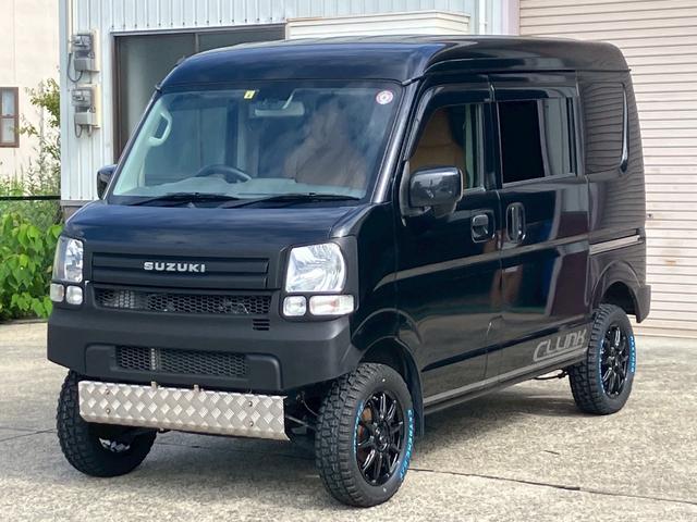エブリイ ＰＣリミテッド　ＦＲバンパー改　新品タイヤ　新品ホイール　リフトアップ　４ＷＤ　レーダーブレーキサポート　リアスモーク　レザーシートカバー（3枚目）